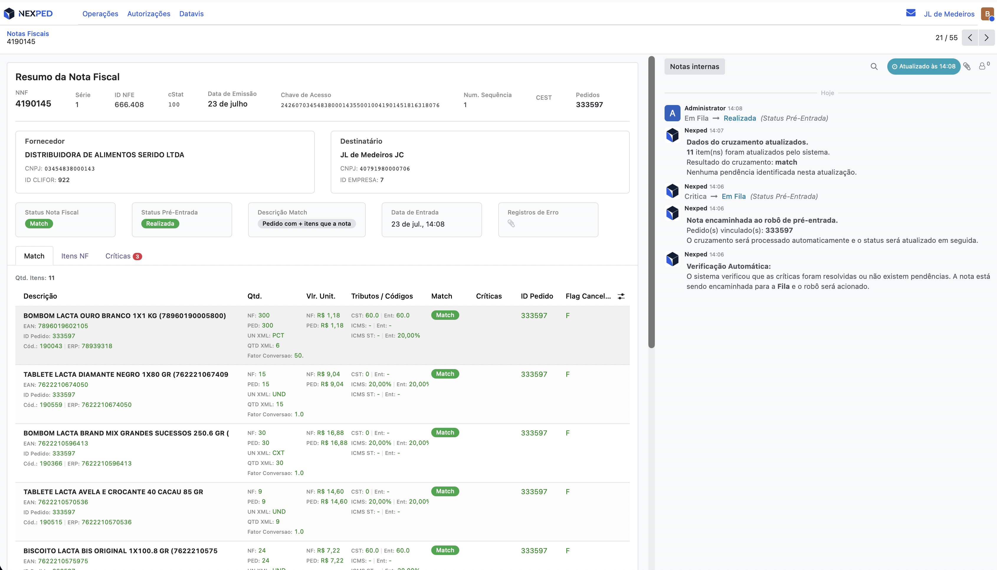 NEXPED — Kanban de Operações